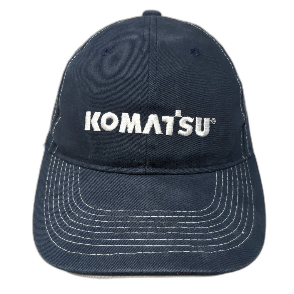 Komatsu RMS Strapback Baseball Cap Blue One Size Adjustable Embroidered 6 Panel